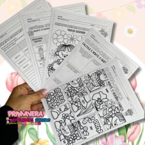 Kit Primavera – Quebra-cabeça de Situações-Problema + Produção de Texto + Capinha para Colorir