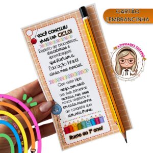 Lembrancinha de Despedida – Cartões para Lápis (Ed. Infantil ao 5º ano)