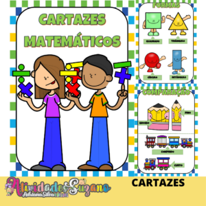 Cartazes matemáticos ilustrados