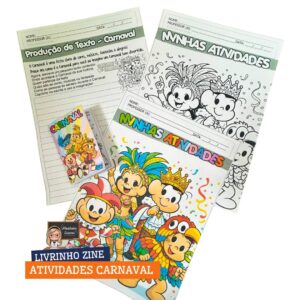 Livrinho Zine do Carnaval para Colorir e Produção Textual