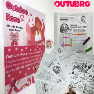Kit Pedagógico Outubro Rosa para Imprimir – Atividades Educativas, Painel e Cartões