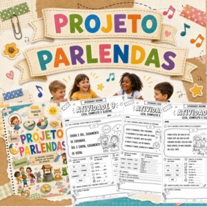 Kit de Atividades Parlendas 2º Ano - Rimas, Sílabas e Leitura