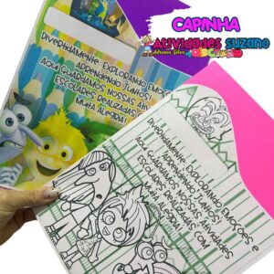Capinhas de Atividades para Pasta - Tema Divertidamente 2