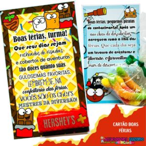 Kit de 3 Cartões de Boas Férias para Alunos!