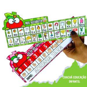 Crachás de Mesa Educativos - Aprendendo com Alegria