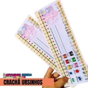 Crachá de Mesa Tema Ursinhos Carinhosos