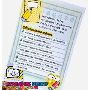 Cuidados com o Caderno - Abertura de Caderno