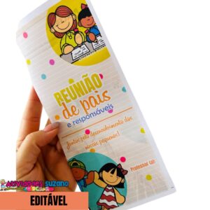 Folder Reunião de Pais Editável - Canva