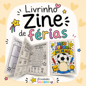 Livrinho Zine de Férias Infantil | Álbum de Atividades para Imprimir