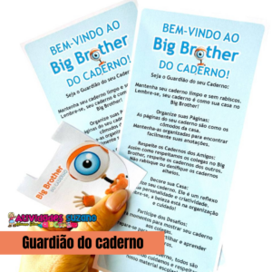 Marcador de Páginas do Big Brother e Dicas de Cuidado com o Caderno!