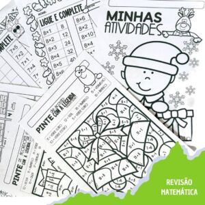 Kit de atividades para revisão matemática - tema Natalino