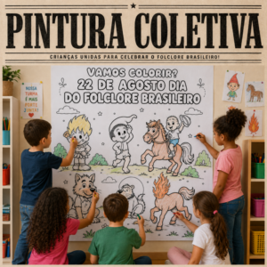 Painel Grande para Colorir – Dia do Folclore Brasileiro | 36 Folhas A4