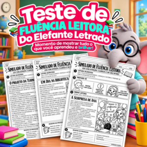 Capa do simulado de fluência leitora para colorir 2º e 3º ano