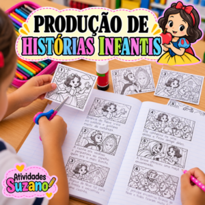 Produção de Texto com Histórias Infantis – Sequência de Imagens para Colorir – 1º ao 3º Ano – PDF para Imprimir