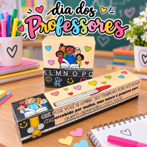 kit com duas caixinhas dia dos professores para imprimir caixa para caneta e caixa cubo lembrancinha