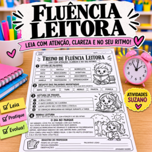 Capa treino de fluência leitora leia com atenção clareza e no seu ritmo